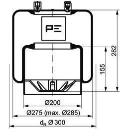 PW 84390-02C Пневморесора гумометалева MERCEDES-BENZ ACTROS MP2 / MP3 2631 L