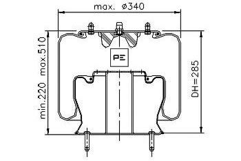 Пневморесори PW 36200K для SCANIA P,G,R,T - series R 380