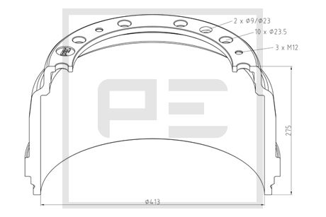Гальмівні барабани DT 1.18709 для SCANIA P,G,R,T - series R 400