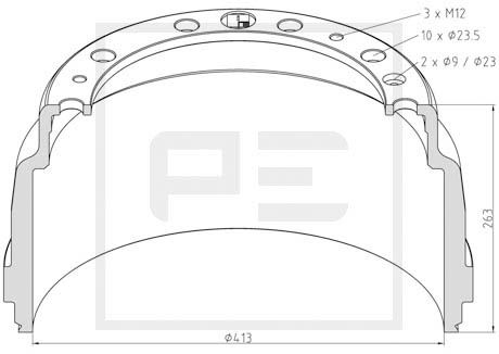 Гальмівні барабани AM MBD2042 для SCANIA P,G,R,T - series R 400