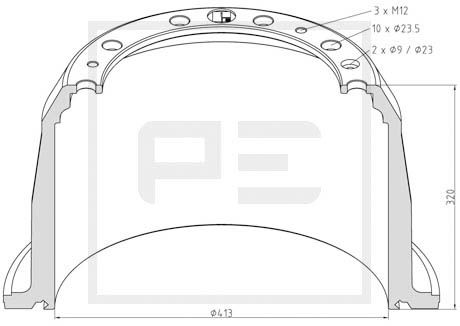 Гальмівні барабани AM MBD2041 для SCANIA P,G,R,T - series R 400