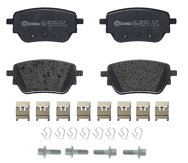Колодки гальмівні дискові (комплект 4 шт) MB A-CLASS (W177) 1.3 2018.03- BREMBO (P50151) BREMBO фото 2