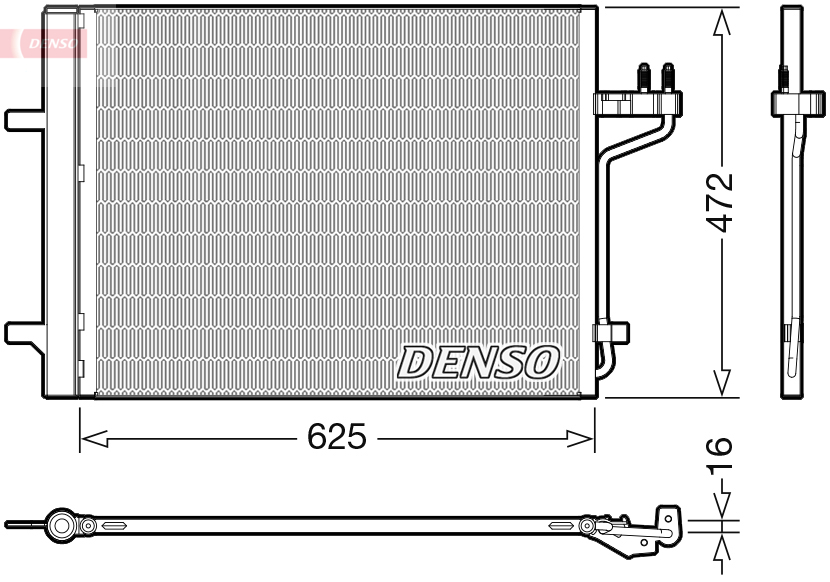 Конденсер кондиціонера FORD FOCUS III TURNIER 2 2012.07 - 2020.02 2.0 ST R9DA, R9DB, R9D DENSO (DCN10047) Denso фото 2