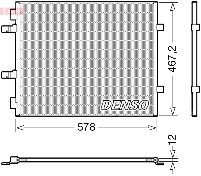 Конденсер кондиціонера OPEL VIVARO A ФУРГОН (X83) 2 2006.08 - 2014.07 2.0 CDTI (F7) M9R DENSO (DCN20042) Denso фото 2