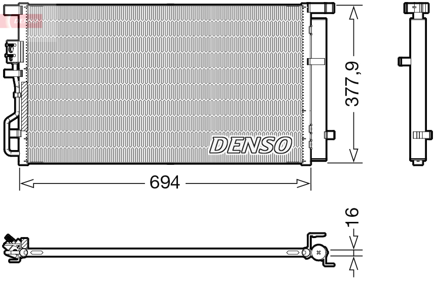 Конденсер кондиціонера KIA SPORTAGE IV (QL, QLE) 1.6 2015.09 - 2022.09 1.6 GDI G4FD DENSO (DCN41019) Denso фото 2