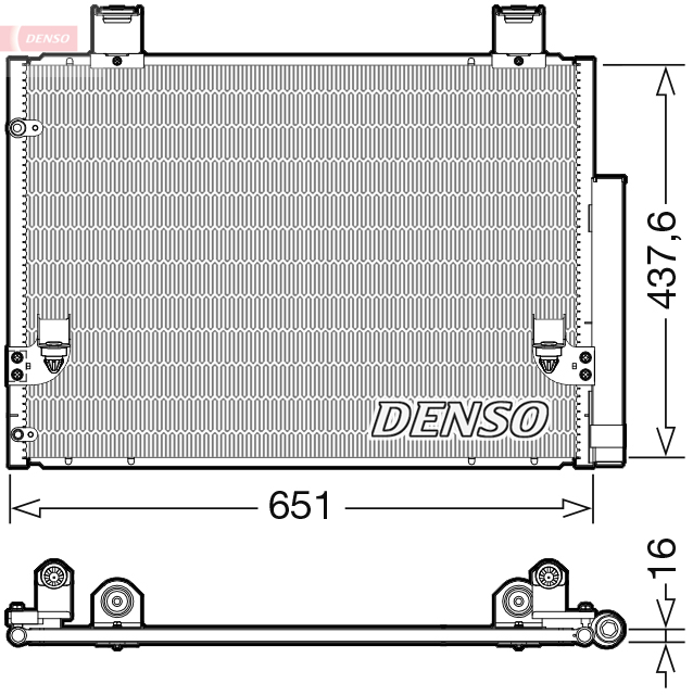 Конденсер кондиціонера TOYOTA HILUX VII ПІКАП (_N1_, _N2_, _N3_) 3 2005.08 - 2015.09 3.0 DENSO (DCN50057) Denso фото 2
