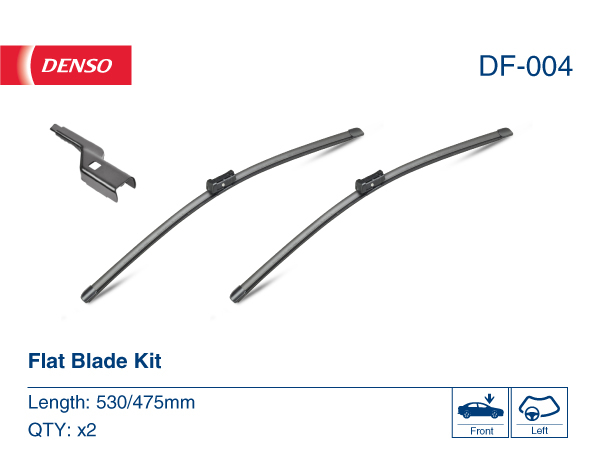 Щітка склоочисника К-Т БЕЗКАРКАСНИЙ 530+475 DENSO (DF-004) Denso фото 2