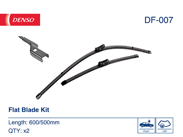 Щітка склоочисника К-Т БЕЗКАРКАСНИЙ 600/500 MM / LHD / AUDI A4 (07-15), Q5 (8RB), PO DENSO (DF-007) Denso фото 2