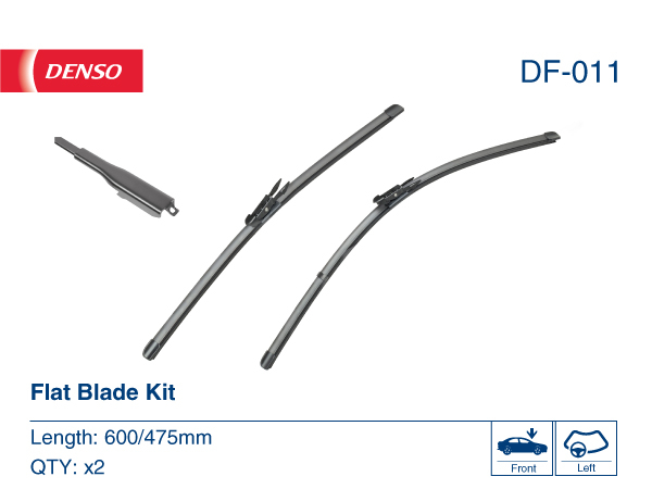 Щітка склоочисника К-Т БЕЗКАРКАСНИЙ 600/475 MM / LHD / BMW 3 E90/E91 (04-12), MERCED DENSO (DF-011) Denso фото 2