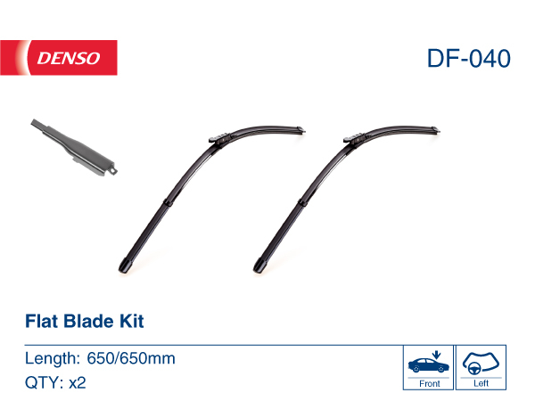 Щітка склоочисника К-Т БЕЗКАРКАСНИЙ 650/650 MM/LHD/AUDI Q7 (4L) (06-) DENSO (DF-040) Denso фото 2