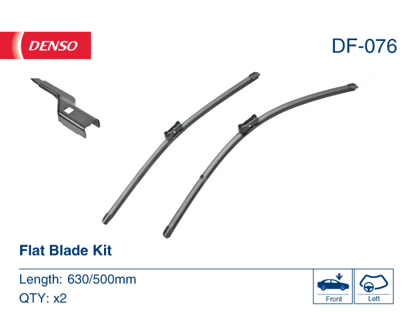 Щітка склоочисника К-Т БЕЗКАРКАСНИЙ 630/500 MM / LHD / VOLVO S90 II (16-) / VOLVO V9 DENSO (DF-076) Denso фото 2