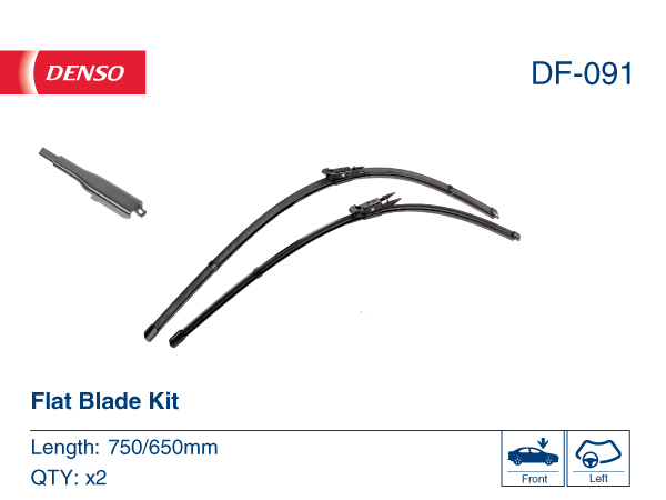 Щітка склоочисника К-Т БЕЗКАРКАСНИЙ/750/650 MM/LHD/FORD B-MAX 2012 > DENSO (DF-091) Denso фото 2