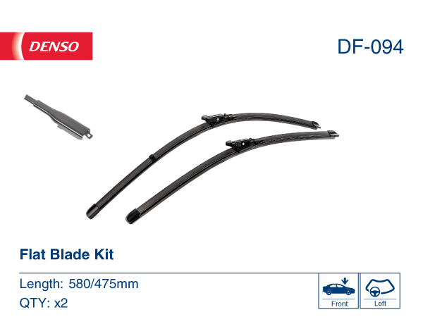 Щітка склоочисника К-Т БЕЗКАРКАСНИЙ/580/475 MM/LHD/JAGUAR XF 2008 - 2015 DENSO (DF-094) Denso фото 2
