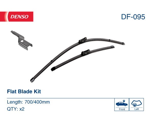 Щітка склоочисника К-Т БЕЗКАРКАСНИЙ / 700/400 MM / LHD / PEUGEOT 3008, 5008 II, SEAT DENSO (DF-095) Denso фото 2