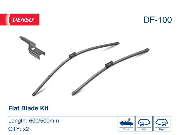 Щітка склоочисника К-Т БЕЗКАРКАСНИЙ 600/500 MM / LHD/RHD / AUDI A5 (07-), VW TIGUAN DENSO (DF-100) Denso фото 2