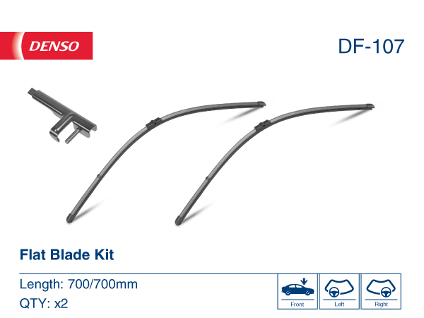 Щітка склоочисника К-Т БЕЗКАРКАСНИЙ 700+700 DENSO (DF-107) Denso фото 2
