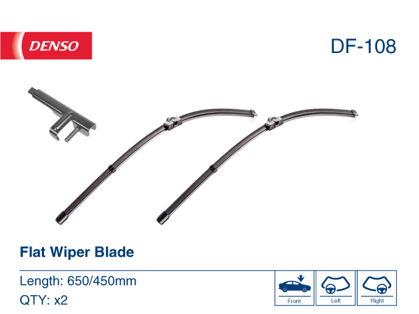 Щітка склоочисника К-Т БЕЗКАРКАСНИЙ 650/450 MM / LHD/RHD / BMW 5 SERIES F10/F18 (10- DENSO (DF-108) Denso фото 2