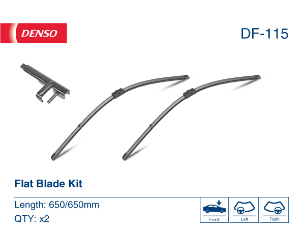 Щітка склоочисника К-Т БЕЗКАРКАСНИЙ 650+650 DENSO (DF-115) Denso фото 2