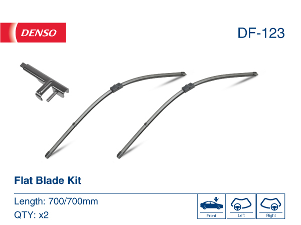 Щітка склоочисника К-Т БЕЗКАРКАСНИЙ 700+700 DENSO (DF-123) Denso фото 2