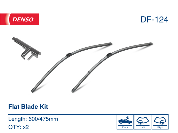 Щітка склоочисника К-Т БЕЗКАРКАСНИЙ 600+475 DENSO (DF-124) Denso фото 2