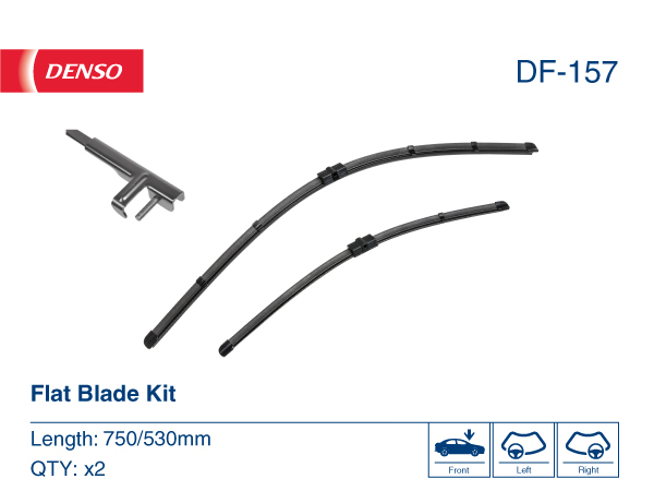 Щітка склоочисника К-Т БЕЗКАРКАСНИЙ / 750/530 MM / LHD/RHD / BMW I3 (I01) (13-) 08/1 DENSO (DF-157) Denso фото 2