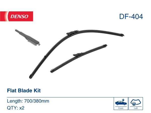Щітка склоочисника К-Т БЕЗКАРКАСНИЙ / 700/380 MM / LHD / FORD TOURNEO COURIER (14-) DENSO (DF-404) Denso фото 2