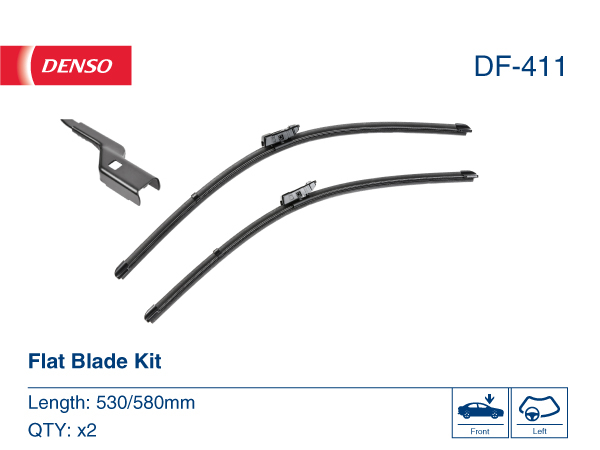 Щітка склоочисника К-Т БЕЗКАРКАСНИЙ / 530/580 MM / LHD / PORSCHE 718 BOXSTER (982) ( DENSO (DF-411) Denso фото 2