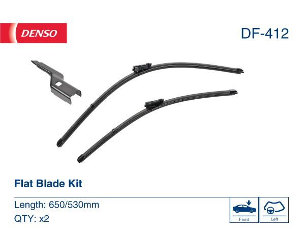 Щітка склоочисника К-Т БЕЗКАРКАСНИЙ / 650/530 MM / LHD / LAND ROVER RANGE ROVER EVOQ DENSO (DF-412) Denso фото 2