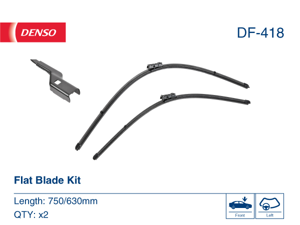 Щітка склоочисника К-Т БЕЗКАРКАСНИЙ / 750/630 MM / LHD / CITROEN DS5 (11-15) 11/11-0 DENSO (DF-418) Denso фото 2