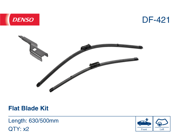 Щітка склоочисника К-Т БЕЗКАРКАСНИЙ/630/500 MM/LHD/FORD FOCUS IV (18-) 01/18- DENSO (DF-421) Denso фото 2