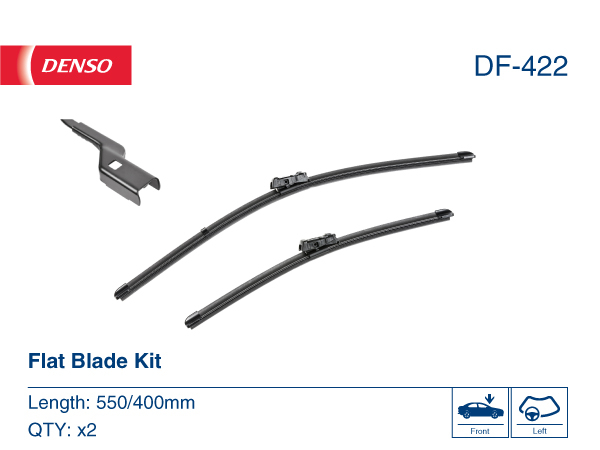 Щітка склоочисника К-Т БЕЗКАРКАСНИЙ/550/400 MM/LHD/FORD ECOSPORT (12-) 11/16- DENSO (DF-422) Denso фото 2