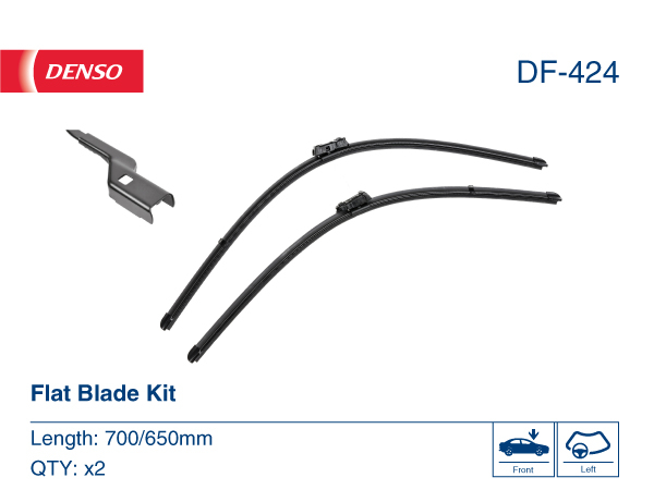 Щітка склоочисника К-Т БЕЗКАРКАСНИЙ / 700/650 MM / LHD / OPEL AMPERA-E (17-19) 05/17 DENSO (DF-424) Denso фото 2
