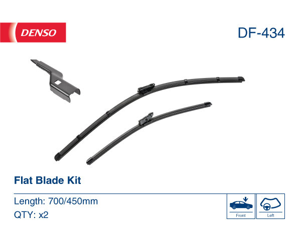 Щітка склоочисника К-Т БЕЗКАРКАСНИЙ / 700/450 MM / LHD / AUDI Q4 SPORTBACK (F4N) 06/ DENSO (DF-434) Denso фото 2
