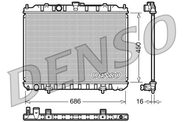 Радіатор охолоджування NISSAN X-TRAIL I (T30) 2 2001.07 - 2013.01 2.0 4X4 QR20DE DENSO (DRM46004) Denso фото 2