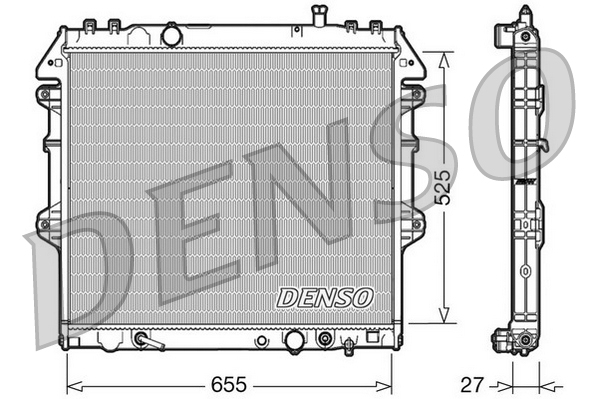 Радіатор охолоджування TOYOTA HILUX VII ПІКАП (_N1_, _N2_, _N3_) 3 2005.08 - 2015.09 3.0 DENSO (DRM50045) Denso фото 2