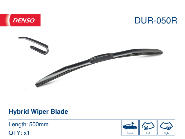 Щітка склоочисника КАРКАСНИЙ HYBRID / 500 ММ DENSO (DUR050R) Denso фото 2