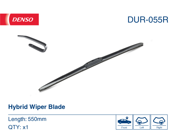 Щітка склоочисника КАРКАСНИЙ HYBRID / 550 ММ DENSO (DUR055R) Denso фото 2