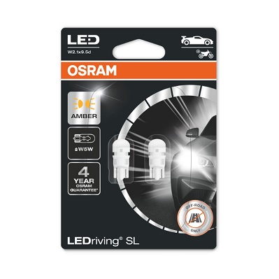 Автолампа світлодіодна WY5W LED 12V 1W W2.1X9.5D / LEDRIVING® SL / YELLOW - ЯНТАРНИЙ-ЖОВ OSRAM (2827DYP-2BL) osram фото 2