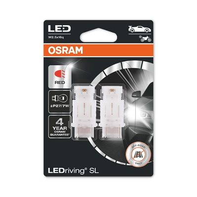 Автолампа світлодіодна P27/7W LED 12V 1.7W W2.5X16Q / LEDRIVING® SL / RED - ЧЕРВОНИЙ / 2 OSRAM (3157DRP-02B) osram фото 2