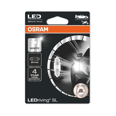 Автолампа світлодіодна C10W LED 12V 1W 6000K 31MM SV8.5-8 / LEDRIVING® SL / COOL WHITE - OSRAM (6438DWP-1BL) osram фото 2