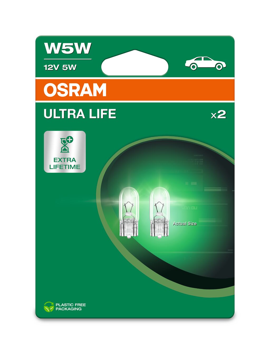 Автолампа 5W W5W 12V W2.1X9.5D / В 4 РАЗИ ЗБІЛЬШЕНО СТРОК СЛУЖБИ У ПОРІВНЯННІ OSRAM (2825ULT-2BL) osram фото 2