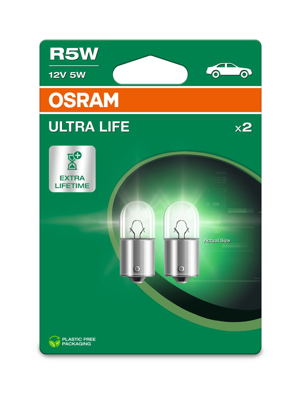 Автолампа 5W R5W 12V 5W BA15S / ULTRA LIFE - В 4 РАЗИ ЗБІЛЬШЕНО СТРОК СЛУЖБИ / OSRAM (5007ULT-2BL) osram фото 2
