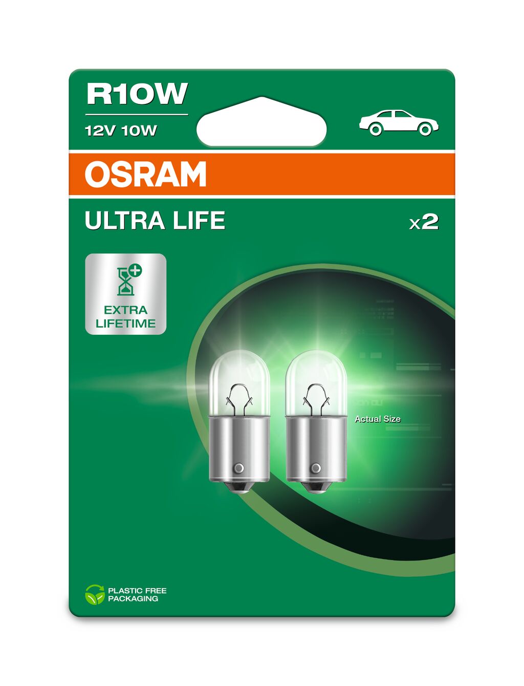 Автолампа 10W R10W 12V 10W BA15S / ULTRA LIFE - В 4 РАЗИ ЗБІЛЬШЕНО СТРОК СЛУЖБИ OSRAM (5008ULT-2BL) osram фото 2