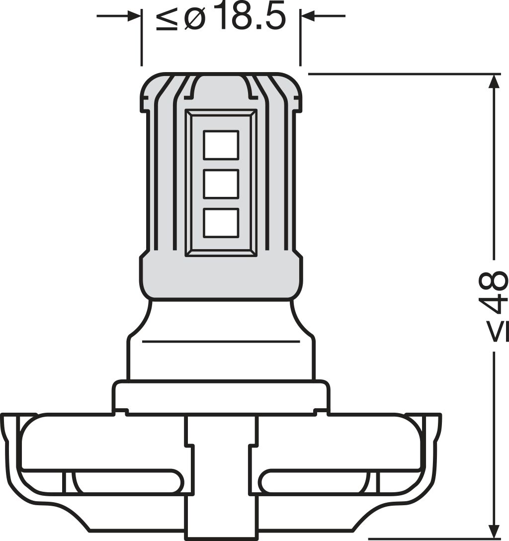Автолампа світлодіодна PS19W LED 12V 1.8W PG20/1 / LEDRIVING® SL / COOL WHITE - ХОЛОДНЕ OSRAM (5201DWP-1BL) osram фото 2