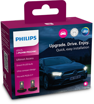 Комплект світлодіодних автоламп PS24W/PSX24W LED 12V 6W 6000K PG20-3/7 / ULTINON ACCESS 2500 / ХО PHILIPS (11086U2500CX) Philips фото 2