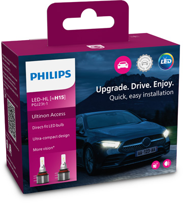 Комплект світлодіодних автоламп H15 LED 12/24V 16/2.6W 6000K PGJ23T-1 / ULTINON ACCESS 2500 / ХОЛ PHILIPS (11580U2500CX) Philips фото 2