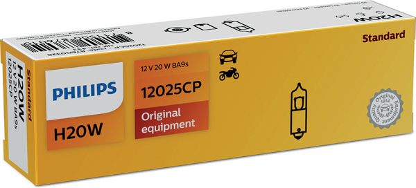 Автолампа 20W H20W 12V 20W BA9S/STANDARD/КРАТН. X10 PHILIPS (12025CP) Philips фото 2