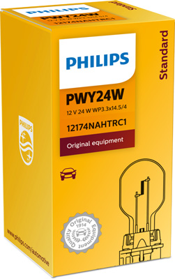 Автолампа 24W PWY24W 12V 24W WP3,3X14,5/4/КОЛІР КОЛБИ: ЖОВТИЙ PHILIPS (12174NAHTRC1) Philips фото 2