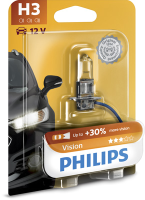Автолампа галогенова 55W H3 12V 55W PK22S / PREMIUM - НА 30% ЗБІЛЬШЕНИЙ СВІТЛОВИЙ ПОТІК / PHILIPS (12336PRB1) Philips фото 2
