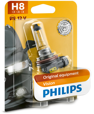 Автолампа галогенова 35W H8 12V 35W PGJ19-1/STANDARD/1ШТ. BLISTER PHILIPS (12360B1) Philips фото 2